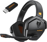 G06 Dual Wireless Gaming Headset with Microphone for PS5, PS4, PC - 23Ms Low Latency Audio - 100-Hour of Playtime - 50Mm Drivers (Black-Orange)